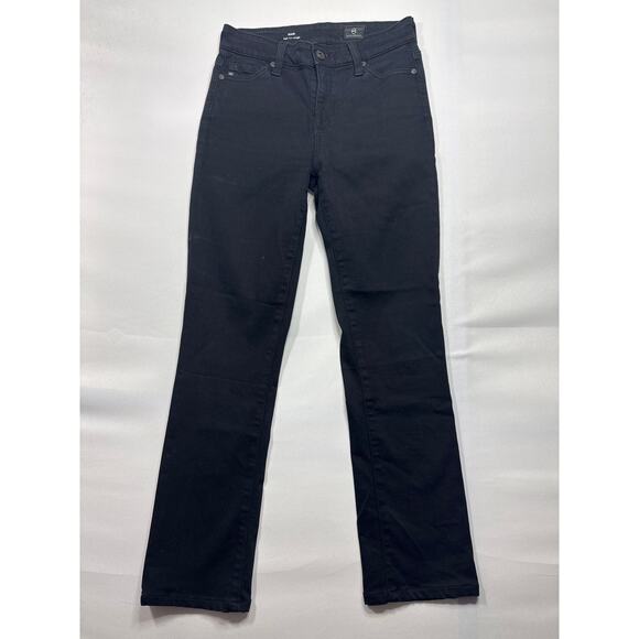 Ag Adriano Goldschmied Denim - Adriano Goldschmied Womens Mari High Rise Straight Black Denim Jeans 25R (25x26)